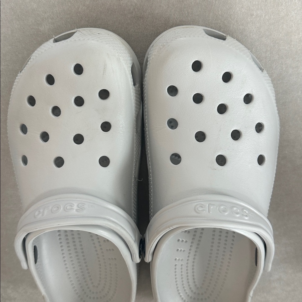 CROCS Light Gray Classic Clogs - Picture 2 of 8